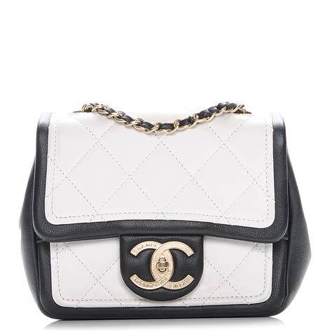 chanel white black bag